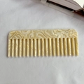 Elegant rectangular marble texture acetate wide-tooth hair comb in cream white - Cream Floral