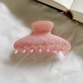 Molla per capelli vintage in acetato rosa con motivo a stella luna e piccoli strass - Rosa