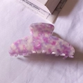 Grande pince à cheveux en acétate avec motif floral marbré violet pour coiffures - Petit Floral Violet