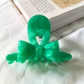 Elegant green acetate bow hair claw clip with a marbled finish for French style hair styling - Emerald Green New Color
