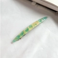 Elegante pinza de acetato de celulosa con patrones de mármol verde y amarillo y muelle - Ancho 1.1cm / Verde fresco