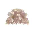 Pince à cheveux élégante en acétate marbré violet avec fleurs et accents en cristal - Floral Blanc Violet Clair