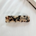 Elegante pinza para el pelo de carey con lazo de diamantes de imitación en resina - Beige