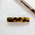 Pinza francesa de acetato carey con elegante incrustación de strass en forma de onda - Estilo de Patrón de Carey Oscuro / Color Oscuro