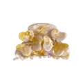 Floral acetic acid hair claw clip with amber texture and delicate rhinestones - Creamy Yellow Marble