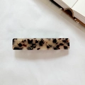 Pinza de pelo rectangular en acetato de carey con elegante diseño de zigzag de strass - Estilo de Patrón Moteado Beige / Beige