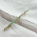Detail view of large acetate spring clip hair barrette with marble green pattern - Fresh Green