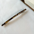 Elegant French minimalist marble pattern acetate hair clip with silver spring metal clasp - Thickened / Brown Black (Marble)