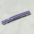 Purple and silver striped rectangular spring hair clip on a white textured background - Light Purple Blue