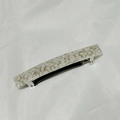 Minimalist French acetic acid spring clip featuring white marble stone texture patterns - Creamy Floral