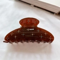 Large amber hair claw clip with colorful rhinestones for women hair accessories - Reddish Brown