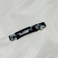Minimalist marble pattern acetate spring hair clip with black and white texture - Black and White Speckled
