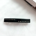 Barrette rectangulaire noire avec strass scintillants et boucle à ressort en métal - Noir