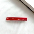 Barrette à cheveux rectangulaire rouge brillant ornée de strass en cristal étincelants - Rouge