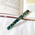 Fermaglio francese in acetato con trama marmo verde e clip a molla per capelli - Fantasia Floreale Verde Da 8 Cm