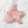 Molla per capelli a stella marina rosa con trama marmorizzata e glitter estivi - Rosa