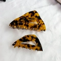 Französisches Haarklammer-Set aus Acetat mit Schildpattmuster in groß und klein - Klein 7.5cm / Dunkler Leopard