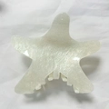 Starfish hair claw clip in creamy white finish with sparkling glitter for summer - Light Green