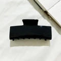 Grande molletta per capelli rettangolare nera classica in acrilico lucido per donne - Nero