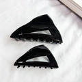 Minimalistisches schwarzes Haarklammer-Set mit Dreieck-Ausschnitt für Frauen - Klein 7.5cm / Schwarz
