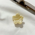 Mini yellow floral acetate hair claw clip with marble pattern for bangs styling - Shell White