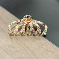 Pince à cheveux poulpe en acétate coloré avec motifs de coquillage pour coiffure - Moucheté Multicolore