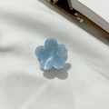 Mini light blue flower hair claw clip with pearlescent finish for women - Sky Blue