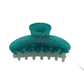Funkelnde pfauengrüne Acryl-Haarklammer mit Glitzer-Finish für elegante Frisuren - Blau