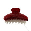 Eleganter lichtdurchlässiger roter Glitzer Haarklammer mit Mondform Haarschmuck für Frauen - Dunkelrot