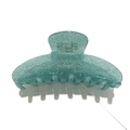 Sparkly ocean blue acrylic hair claw clip with fine glitter finish for women - Light Blue