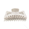 Grande molletta per capelli 13cm in acetato marmo crema con design rettangolare - Floreale Bianco