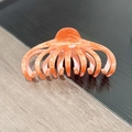Pince à cheveux pieuvre en acétate orange vif avec texture marbrée élégante - Orange Marbré