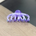 Pince à cheveux élégante en acétate violet marbré avec paillettes pour coiffures françaises - Bleu Étoilé