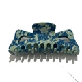 Pince à cheveux 13CM en acétate marbré bleu pour cheveux épais style élégant - Floral Bleu