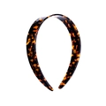 Classic tortoise shell patterned wide headband with brown and amber glossy acetate finish - Red Leopard