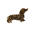 French style dachshund hair claw clip with brown tortoiseshell pattern and gold outlines - Dachshund (Dog)