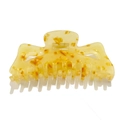 Pince à cheveux 13CM en acétate marbré ambre pour cheveux épais et denses - Fleuri Jaune