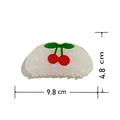 Pinza para el pelo estilo francés cereza blanco perla, 9,8cm por 4,8cm total - Cereza