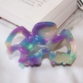 Molla per capelli in acetato francese con trama marmorizzata viola e blu per donna - Floreale Verde Smeraldo