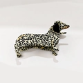 Pinza de pelo de perro salchicha con patrón de dálmata blanco y negro en acetato - Dálmata