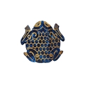 Blue acetate shark hair claw clip with golden marble texture for elegant styling - Golden Toad