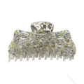 Pince à cheveux 13cm en acétate avec motif marbré bleu et jaune élégant - Floral Bleu Transparent
