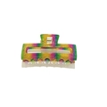 Große Haarklammer mit Regenbogen-Glitzer und farbenfrohen Pailletten im Quadrat-Design - Gelb Grün Regenbogen