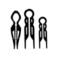 Three-piece set of black acrylic U-shaped French hair pins for elegant bun styling - Black Assorted Styles