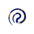 Horquilla en espiral francesa con textura de mármol azul y ámbar para moños bajos - Azul