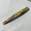 Minimalist marble pattern acetate hair clip in purple and yellow with metal spring clasp - Purple Yellow Floral