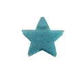 Haarklammer in Pentagramm-Form in funkelndem Cyanblau mit Silberglitzer-Finish - Stern-Krallenclip / Hellblau