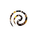 French style spiral hair pin with elegant amber tortoiseshell marble pattern acrylic - Brown Black Floral