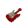 Pinza per capelli creativa a forma di chitarra rossa e trasparente in acrilico - Forma di Chitarra Elettrica Rossa