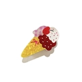 Pince à cheveux cornet de glace avec chocolat cerise et motif nœud rose - Style Jaune